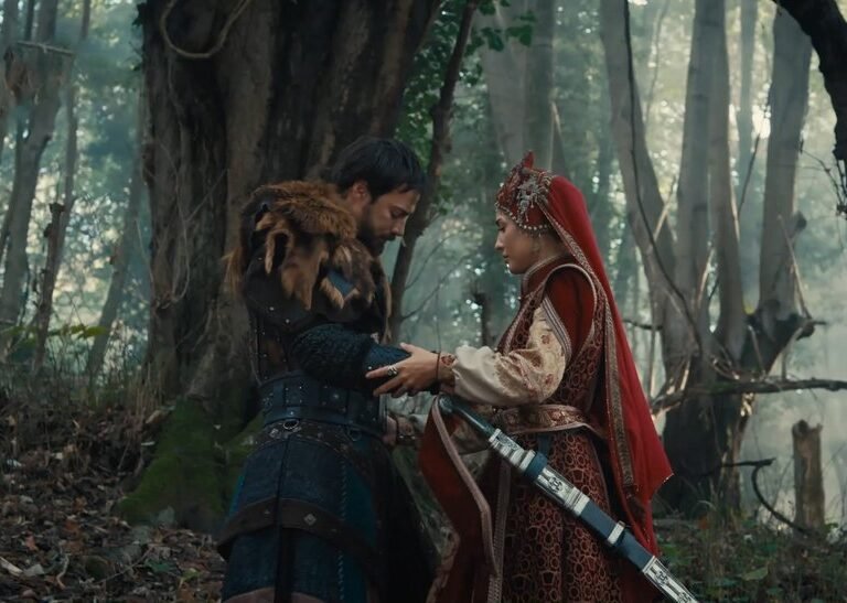 Orhan Bey and Nilüfer Hatun share a heartfelt reunion in Kuruluş Orhan, the popular Turkish series airing on ATV and streaming on MakkiTV.