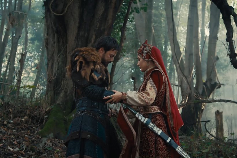 Orhan Bey and Nilüfer Hatun share a heartfelt reunion in Kuruluş Orhan, the popular Turkish series airing on ATV and streaming on MakkiTV.